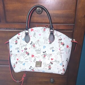 Disney Dooney & Bourke Mickey Minnie Sweethearts Love Letters Satchel Bag